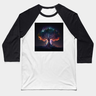 Tree of Life at Night - Celestial Balance Baseball T-Shirt